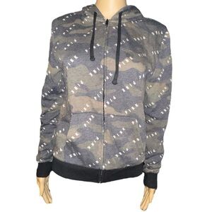 Victoria's Secret PINK Camo Camouflage Zip Up Jacket - All-Over PINK Symbol